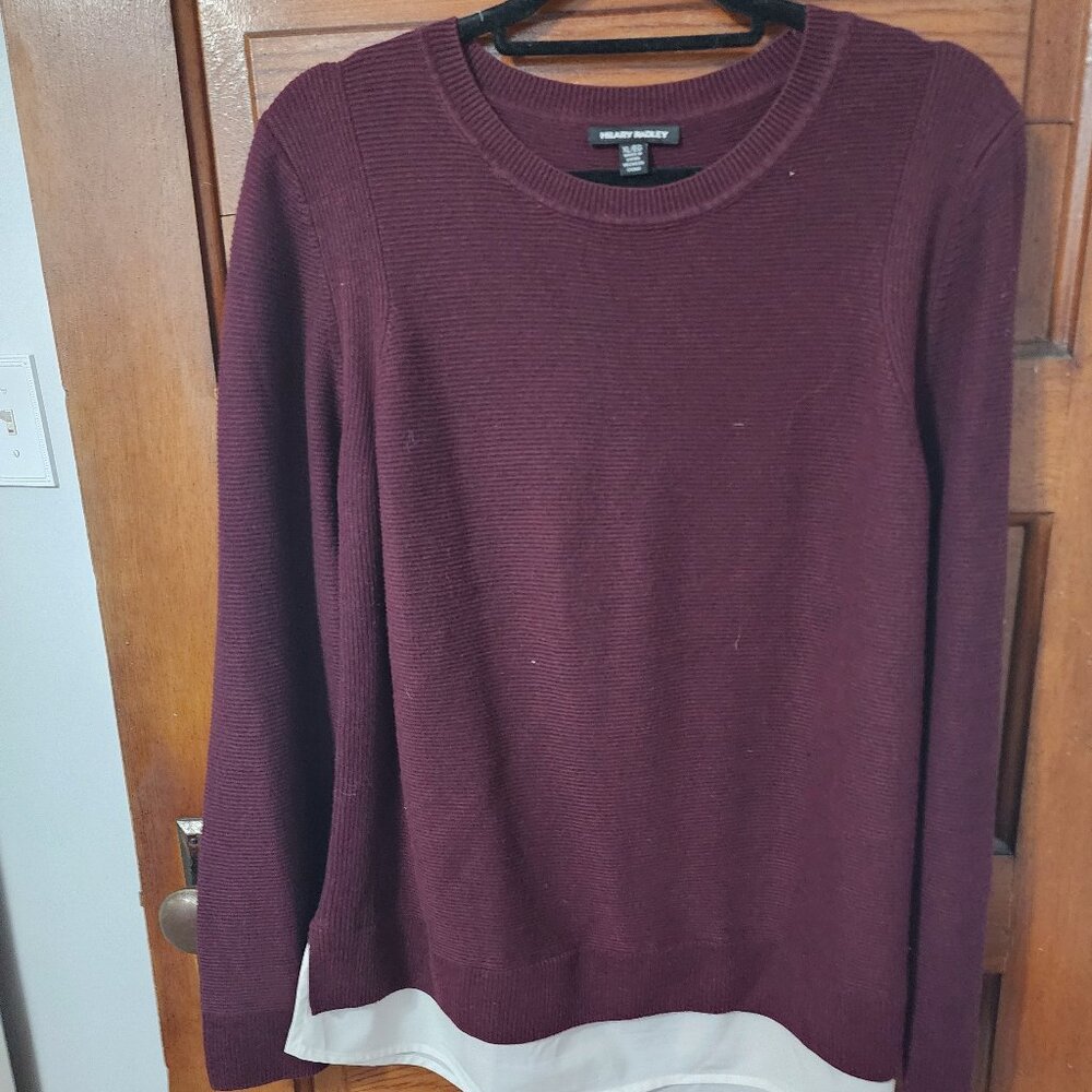 Hilary Radley Burgundy Sweater, size xl